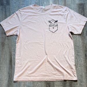 Bella Canvas Light Pink Short Sleeve Tee with Pocket Goat Graphic